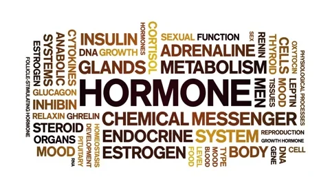Hormone animated word cloud,animation tag kinetic typography seamless loop. Stock Footage 318319729