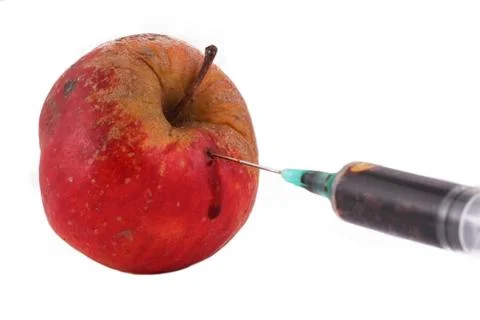 Hormone Apple on the White Background Stock Photos