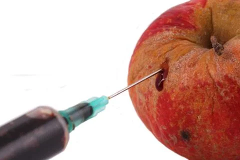Hormone Apple on the White Background Stock Photos