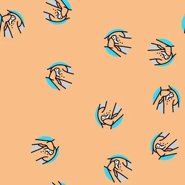 Hormone cream application vector seamless pattern イラスト素材