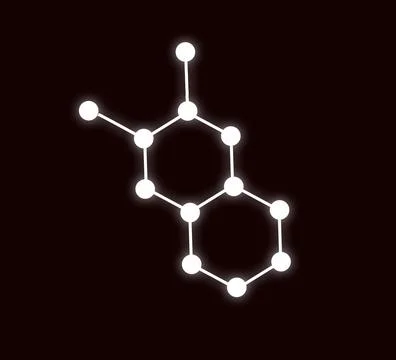 Hormone molecules, chemical structure. Representation of serotonin, dopamine, Stock Illustration