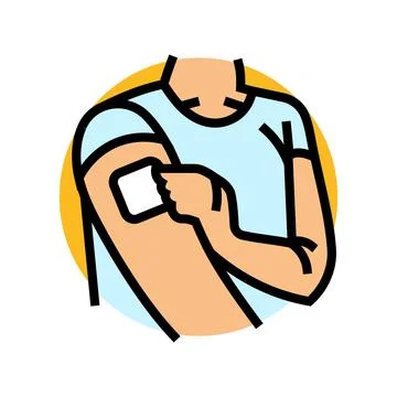 Hormone patch on arm color icon vector illustration Stock Illustration