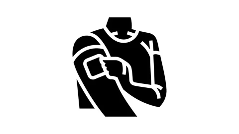 Hormone patch on arm glyph icon animation Stock Footage 326139510