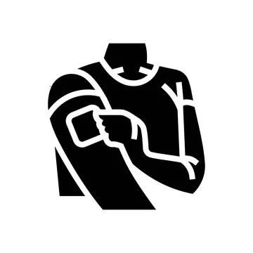 Hormone patch on arm glyph icon vector illustration Stock Illustration