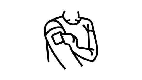 Hormone patch on arm line icon animation Stock Footage 326121300
