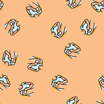 Hormone patch on arm vector seamless pattern Stock Illustration