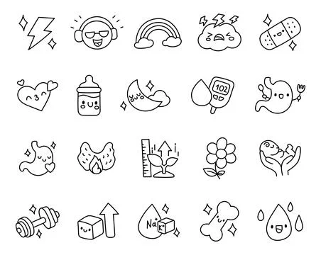Hormone physiology set featuring wellness Stockillustratie