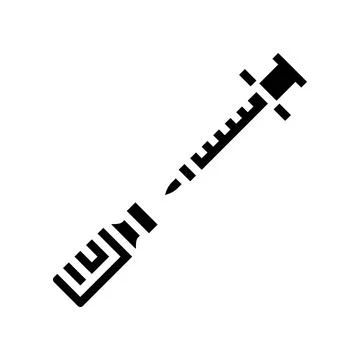 Hormone replacement injection vial glyph icon vector illustration Ilustración de archivo