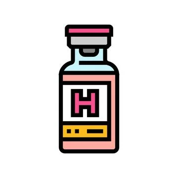 Hormone replacement therapy injection color icon vector illustration Ilustración de archivo