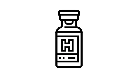 Hormone replacement therapy injection line icon animation Stock Footage 326121309