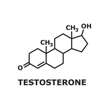 Hormone testosterone molecular structural formula Stock Illustration