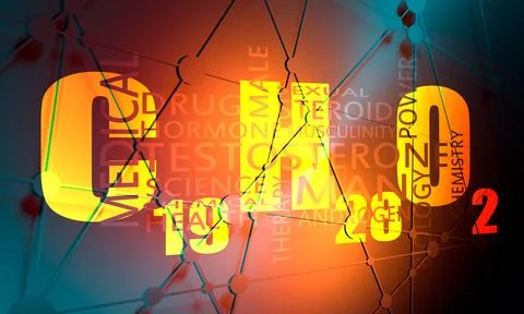 Hormone testosterone tags. Stock Illustration