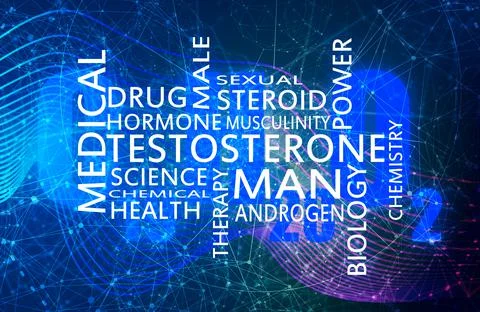 Hormone testosterone tags. Stock Illustration