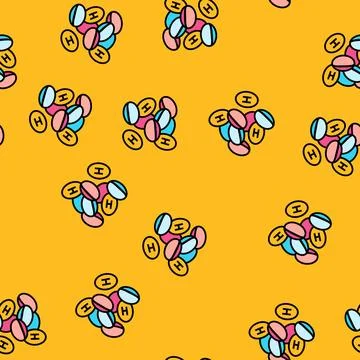 Hormone therapy capsule stack vector seamless pattern Stock Illustration