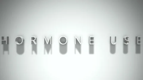 Hormone Use 3D title animation with shadows on a white background Stock Footage 296623525
