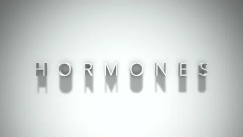 Hormones 3D title animation with shadows on a white background Stock Footage 297385559