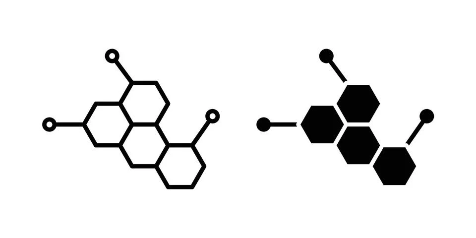 Hormones icon linear versions pack on white background Stock Illustration