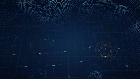 Hormuz Two-Way Lanes Navigation Map Ocean Floor Contours Digital Sea Chart Stock Footage 341914623