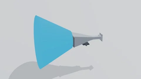 Horn antenna rf microwave 3d loop white background 3D animation seamless loop Stock Footage 341851256