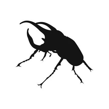 Horn beetle silhouette vector side view Stock Illustration