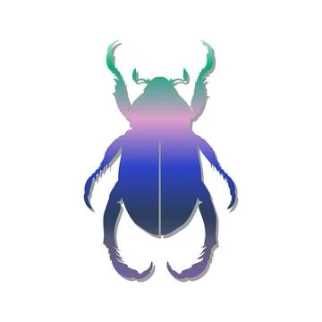 Horn beetle vector design. Insect illustration. Stock Illustration
