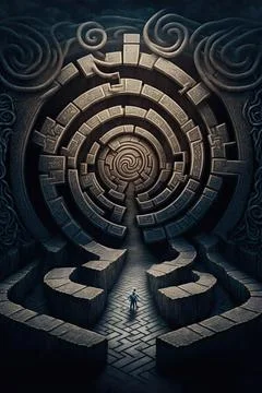 Horn of endless maze Stock Illustration