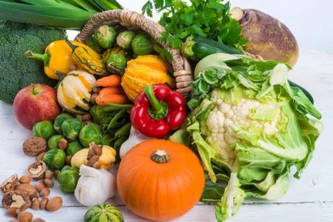 Horn with vegetables Stock Photos
