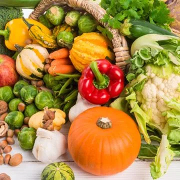 Horn with vegetables Stock Photos
