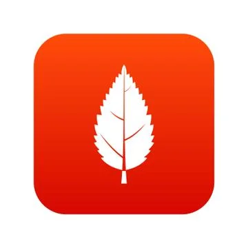 Hornbeam leaf icon digital red Stock Illustration