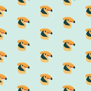 Hornbill bird pattern. Stock Illustration