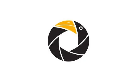 Hornbill bird with shutter camera logo symbol vector icon illustration grap.. Stock Illustration