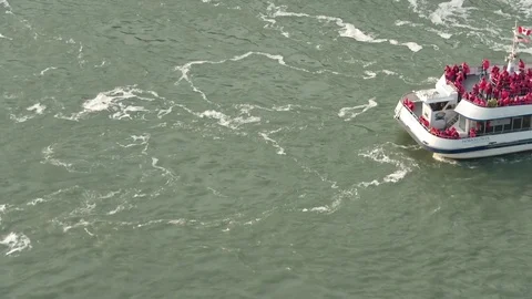Hornblower boat in niagara falls Stock Footage 84189355