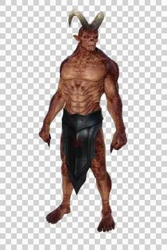 Horned Demon Standing Stock Illustration