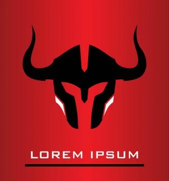 Horned head Warrior Mascot. Stock Illustration