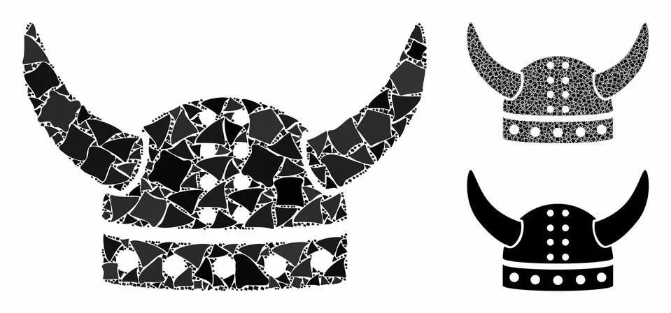 Horned helmet Composition Icon of Bumpy Elements Illustrazione stock
