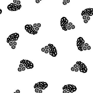 Horned melon fruit glyph vector seamless pattern Stock Illustration
