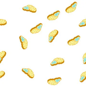 Horned melon fruit isometric icon seamless pattern Stock Illustration