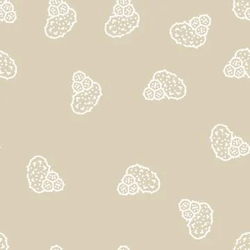 Horned melon fruit line vector seamless pattern Stock Illustration