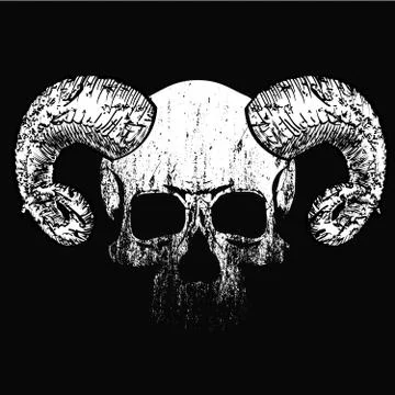 Horned skull Illustrazione stock
