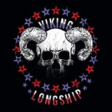  horned skull  Illustrazione stock