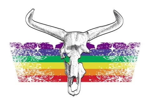 Horned skull Stock Illustration