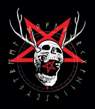 Horned skull Illustrazione stock