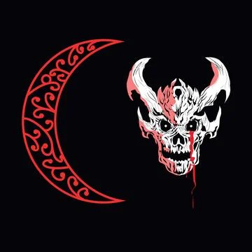 Horned skull Stock Illustration