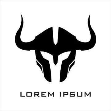 Horned Warrior. Warrior helmet Stock Illustration