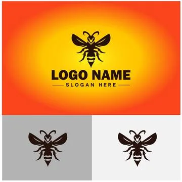 Hornet bee logo icon vector for business brand app icon hornet bee logo tem.. Stock Illustration