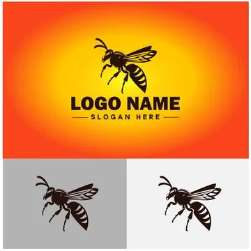 Hornet bee logo icon vector for business brand app icon hornet bee logo tem.. Illustrazione stock