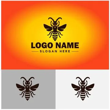 Hornet bee logo icon vector for business brand app icon hornet bee logo tem.. Illustrazione stock