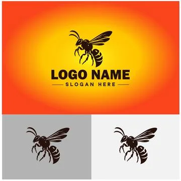 Hornet bee logo icon vector for business brand app icon hornet bee logo tem.. Stock Illustration
