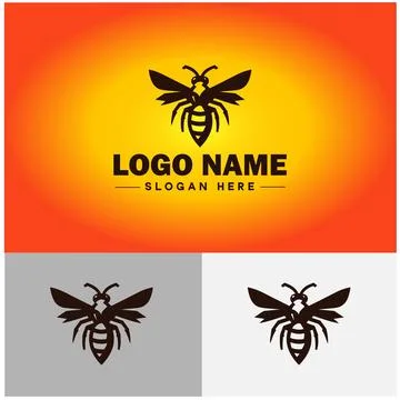 Hornet bee logo icon vector for business brand app icon hornet bee logo tem.. Stock Illustration