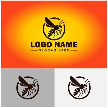 Hornet bee logo icon vector for business brand app icon hornet bee logo tem.. Stock Illustration